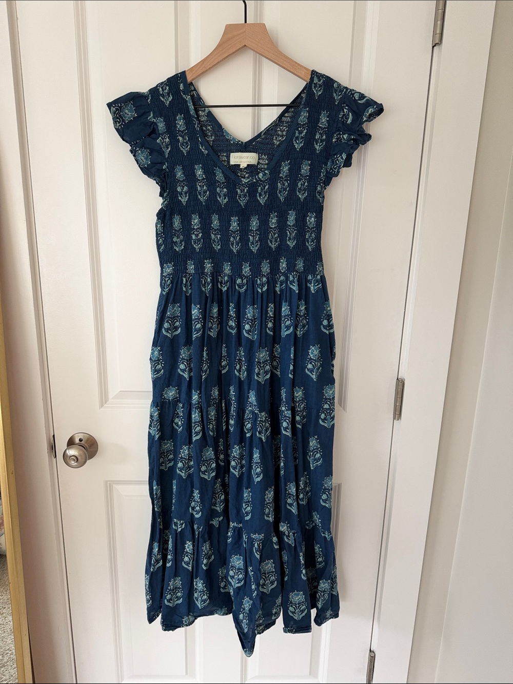 FloraWear Co Block Print Midi Dress